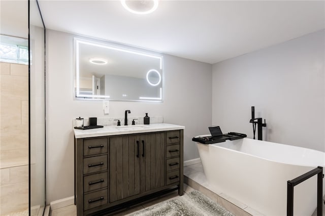 304 Simpson Rd, Irondequoit, NY 14617 - full bath with a freestanding tub, vanity, and tiled shower