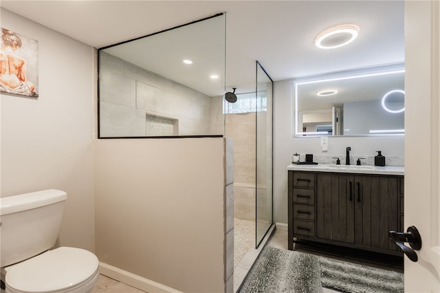 304 Simpson Rd, Irondequoit, NY 14617 - bathroom with vanity, walk in shower, and recessed lighting