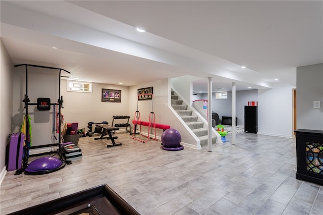 304 Simpson Rd, Irondequoit, NY 14617 - exercise area with wood finished floors and recessed lighting