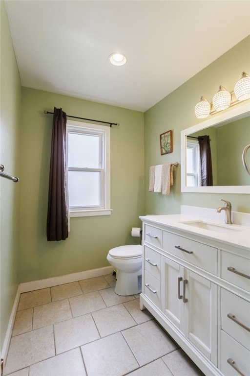 304 Simpson Rd, Irondequoit, NY 14617 - bathroom featuring vanity, tile patterned flooring, and recessed lighting