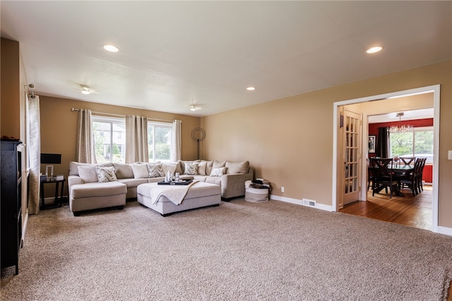 304 Simpson Rd, Irondequoit, NY 14617 - living room featuring plenty of natural light, carpet floors, and recessed lighting