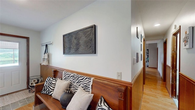 9447 County Route 75, Pulteney, NY 14418 - entryway with light wood-style floors, wainscoting, and recessed lighting