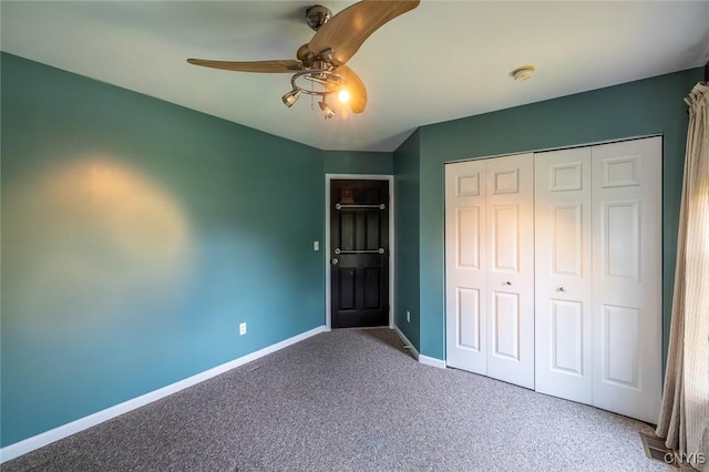 110 Clark Cir, Lenox, NY 13032 - unfurnished bedroom with carpet, a closet, and a ceiling fan