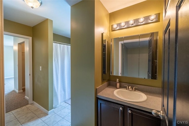 110 Clark Cir, Lenox, NY 13032 - full bath with vanity, tile patterned floors, and a shower with shower curtain