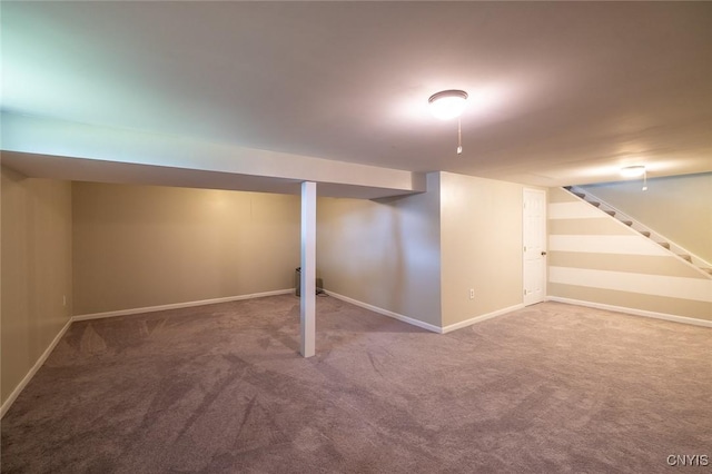 110 Clark Cir, Lenox, NY 13032 - finished basement with carpet floors and stairway