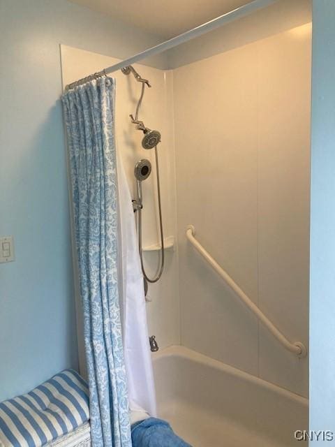 820 James St, Utica, NY 13501 - bathroom with shower / bathtub combination with curtain