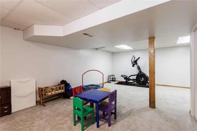 7 Chipping Rdg, Perinton, NY 14450 - recreation room with a drop ceiling and light carpet