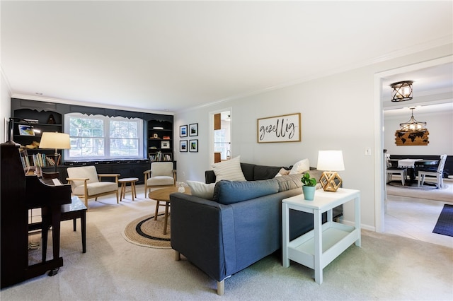 7 Chipping Rdg, Perinton, NY 14450 - carpeted living room featuring crown molding