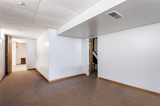 7 Chipping Rdg, Perinton, NY 14450 - finished below grade area with carpet flooring and a paneled ceiling