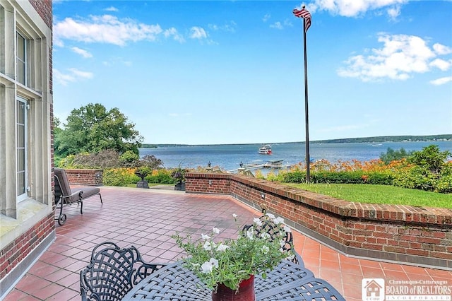 10 Elm Ln, Chautauqua, NY 14722 - view of patio / terrace featuring a water view
