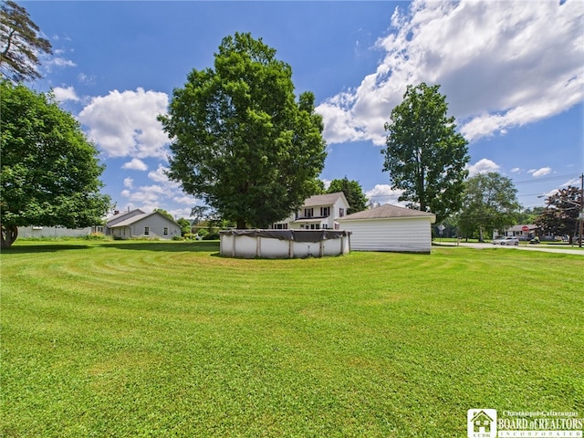 1683 Haskell Rd, Portville, NY 14760 - view of green lawn with a covered pool