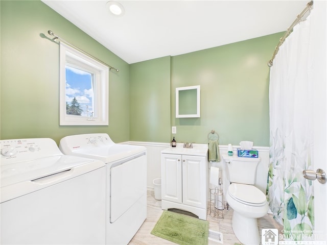 1683 Haskell Rd, Portville, NY 14760 - laundry room with separate washer and dryer and a wainscoted wall