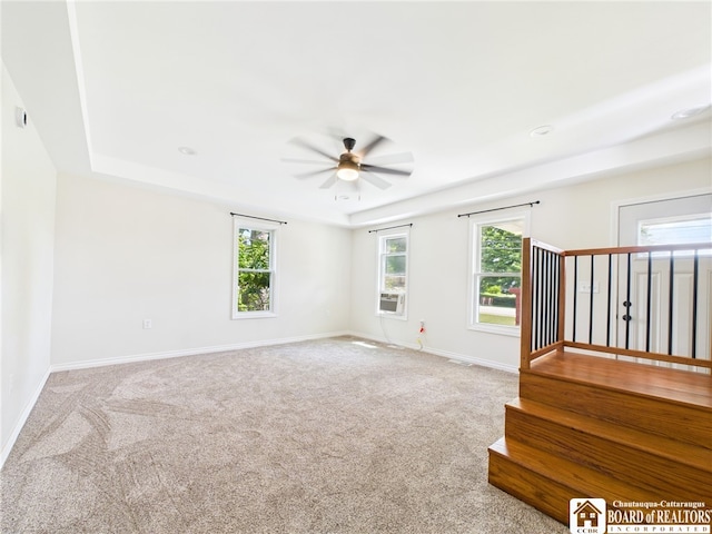 1683 Haskell Rd, Portville, NY 14760 - empty room featuring ceiling fan, healthy amount of natural light, and carpet floors
