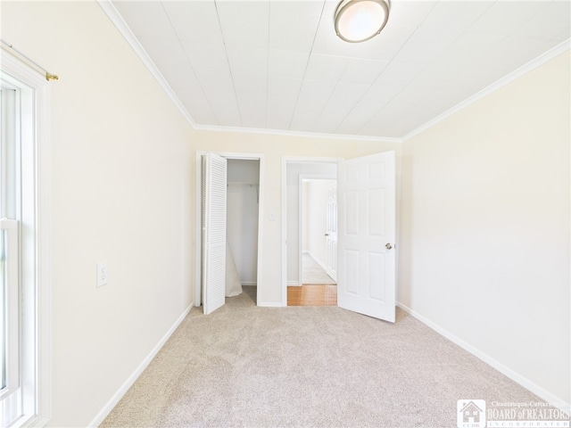 1683 Haskell Rd, Portville, NY 14760 - unfurnished bedroom with ornamental molding, carpet flooring, and a closet