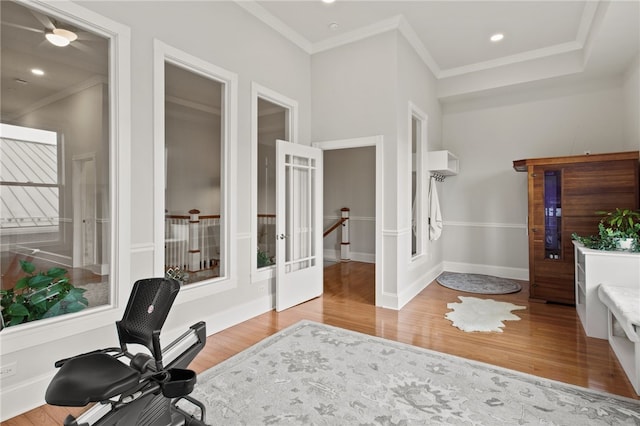 114-116 Main St Unit 114, Milo, NY 14527 - office with wood finished floors, french doors, ornamental molding, and recessed lighting