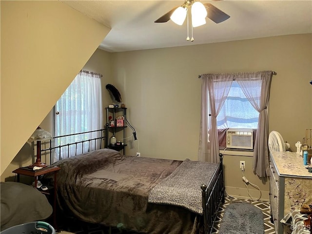520 Seneca St, Fulton, NY 13069 - bedroom featuring multiple windows, ceiling fan, and cooling unit