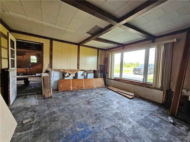 7131 State Route 8, Deerfield, NY 13502 - unfurnished sunroom featuring beamed ceiling