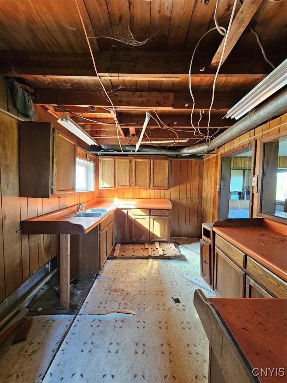 7131 State Route 8, Deerfield, NY 13502 - bar area featuring a sink and wood walls