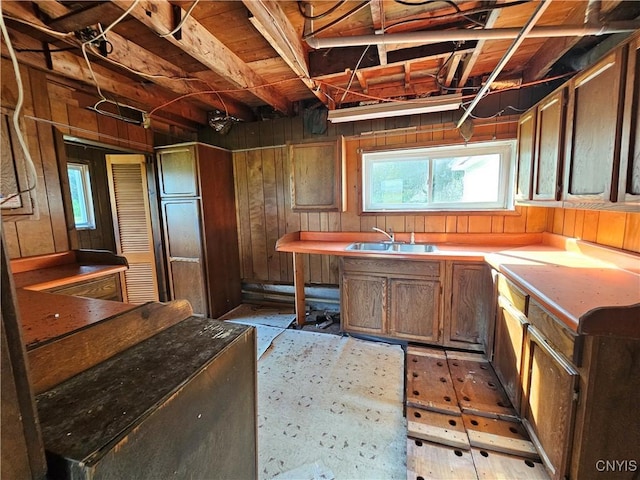7131 State Route 8, Deerfield, NY 13502 - kitchen with a sink and wooden walls