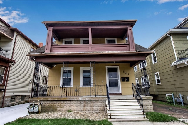 245 Tacoma Ave, Buffalo, NY 14216 - view of front of home featuring covered porch and a balcony