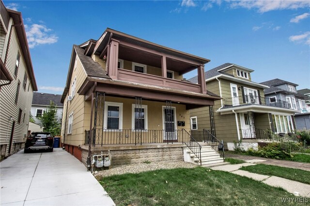 245 Tacoma Ave, Buffalo, NY 14216 - view of front of home featuring a balcony and covered porch