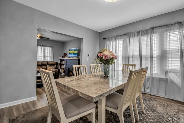 245 Tacoma Ave, Buffalo, NY 14216 - dining area with wood finished floors, healthy amount of natural light, and a fireplace