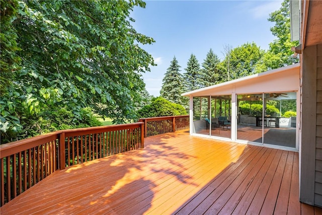 47 Edenfield Rd, Penfield, NY 14526 - wooden deck featuring a sunroom
