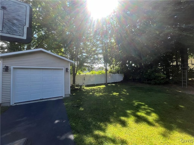 106 Mackay Ave, Camillus, NY 13219 - view of yard featuring an outdoor structure, a garage, and driveway