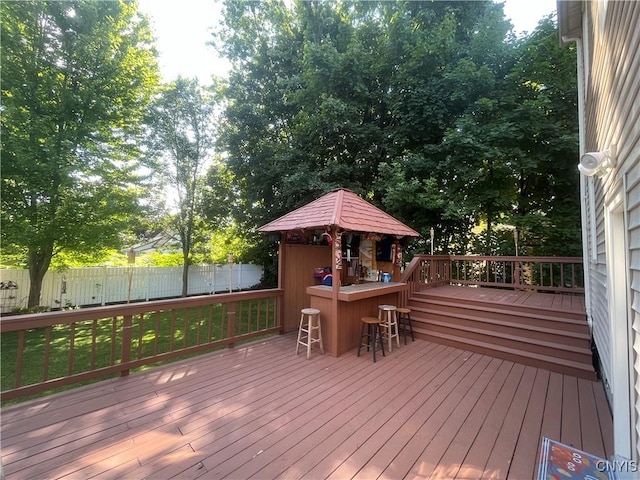 106 Mackay Ave, Camillus, NY 13219 - wooden deck with a fenced backyard