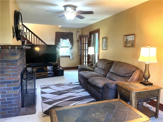 106 Mackay Ave, Camillus, NY 13219 - living room featuring a ceiling fan and baseboards