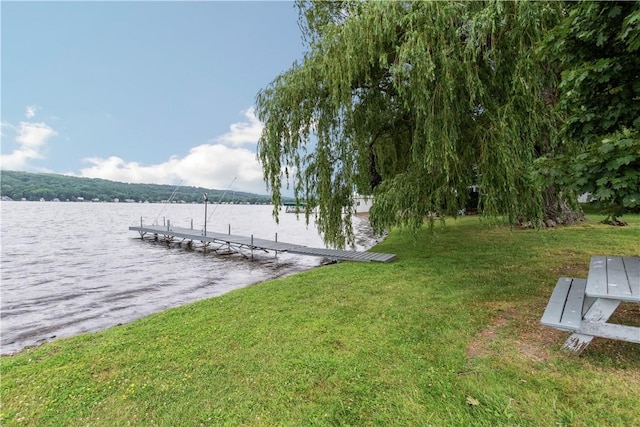 82 Rt 54 E Lake Rd, Milo, NY 14527 - dock area featuring a water view and a yard