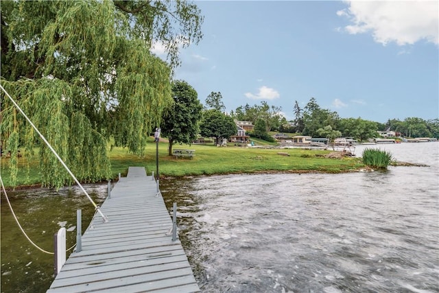 82 Rt 54 E Lake Rd, Milo, NY 14527 - dock area featuring a water view and a lawn
