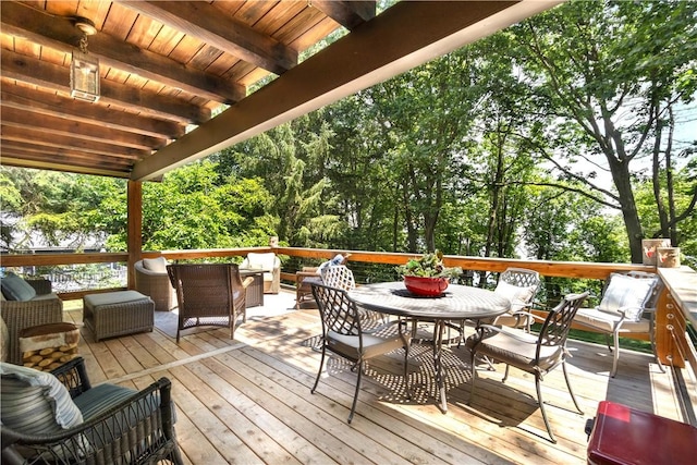 1677 Long Point Beach Rd, Torrey, NY 14527 - deck with outdoor lounge area and outdoor dining space