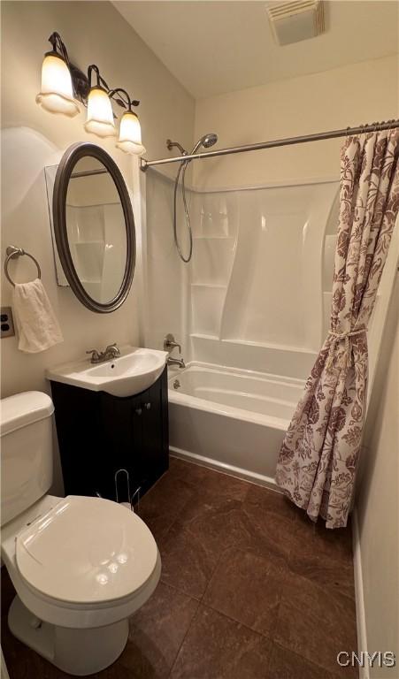 11 Brookline Dr, Utica, NY 13501 - bathroom with shower / tub combo with curtain, vanity, and tile patterned flooring
