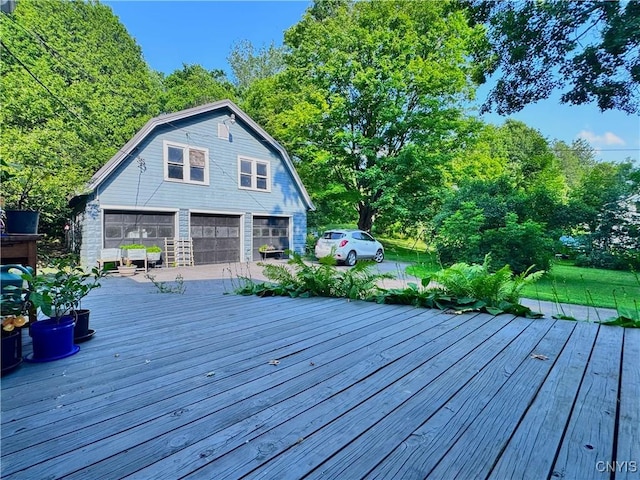 1765 W Rd, Oneida, NY 13421 - deck with a garage