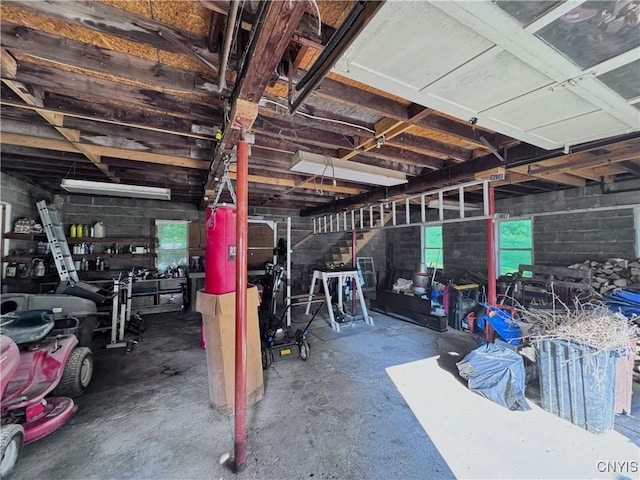 1765 W Rd, Oneida, NY 13421 - garage featuring concrete block wall