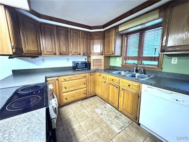 1765 W Rd, Oneida, NY 13421 - kitchen with dishwasher, electric stove, light tile patterned floors, and dark countertops