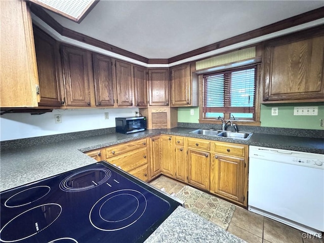 1765 W Rd, Oneida, NY 13421 - kitchen featuring dishwasher, dark countertops, and light tile patterned floors