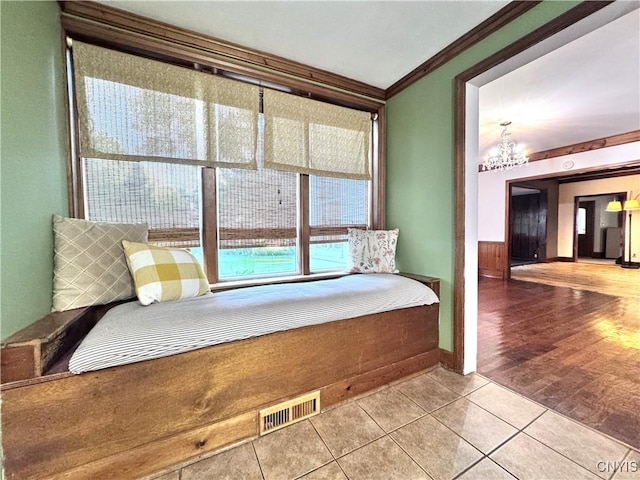 1765 W Rd, Oneida, NY 13421 - bathroom featuring crown molding, a chandelier, and tile patterned flooring