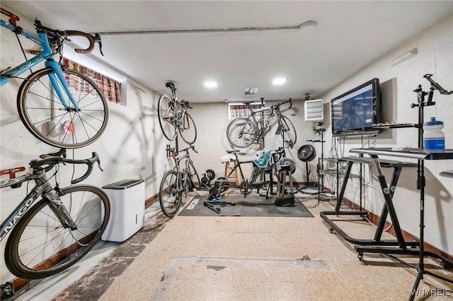 711 Colvin Blvd, Tonawanda, NY 14217 - workout room featuring baseboards and recessed lighting