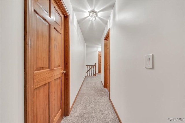 4584 Ridgeview Dr S, Pendleton, NY 14120 - corridor with light carpet and an upstairs landing