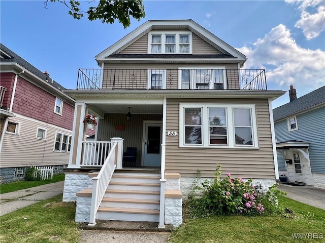 55 Harding Rd, Buffalo, NY 14220 - traditional style home with a balcony and covered porch