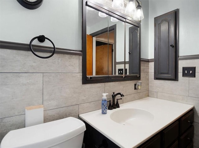 746 Dewitt Rd, Webster, NY 14580 - bathroom with vanity, tile walls, and tasteful backsplash