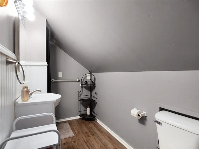 746 Dewitt Rd, Webster, NY 14580 - half bathroom featuring wood finished floors and lofted ceiling