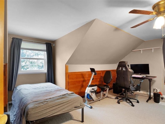 746 Dewitt Rd, Webster, NY 14580 - carpeted bedroom featuring vaulted ceiling and a ceiling fan