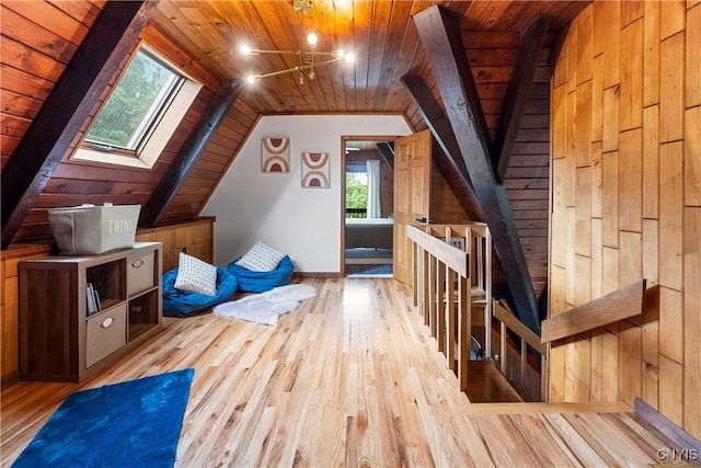 6139 Commane Rd, Lafayette, NY 13084 - additional living space with wood ceiling, wood finished floors, and lofted ceiling
