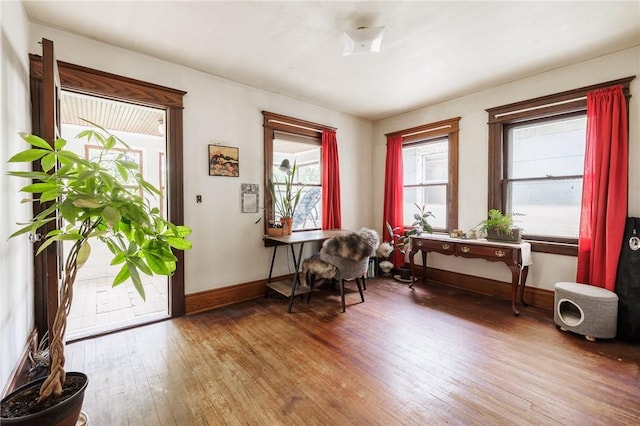 36.5 Austin St, Rochester, NY 14606 - living area featuring wood-type flooring and baseboards