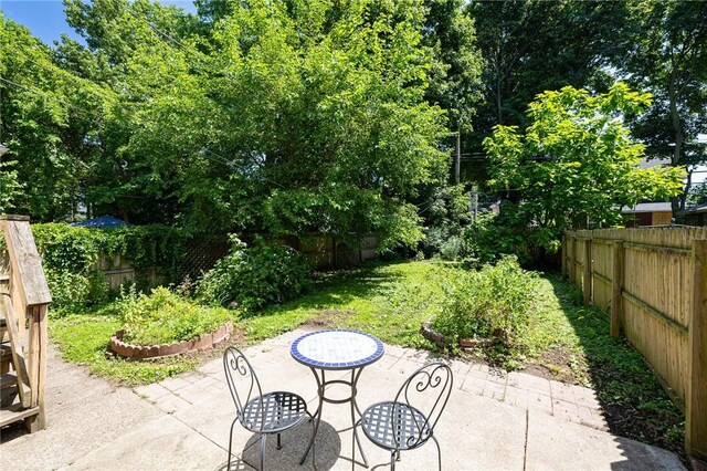 36.5 Austin St, Rochester, NY 14606 - fenced backyard with a patio area