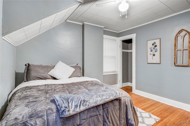 301 Arlington Ave Unit 3, Syracuse, NY 13207 - bedroom featuring wood finished floors, crown molding, and ceiling fan