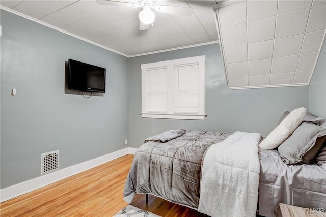 301 Arlington Ave Unit 3, Syracuse, NY 13207 - bedroom with crown molding, wood finished floors, and ceiling fan